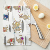 ニュージーランド音楽パターン キッチンタオル (四つ折り)