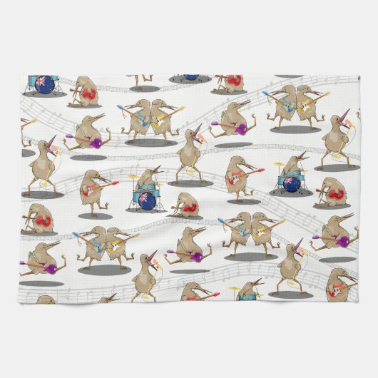 ニュージーランド音楽パターン キッチンタオル (横)