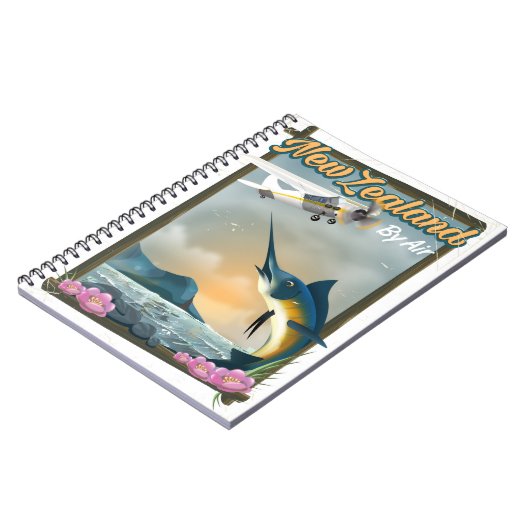 ニュージーランド魚釣り旅行ポスター ノートブック (左側)