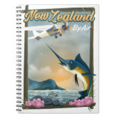 ニュージーランド魚釣り旅行ポスター ノートブック (正面)