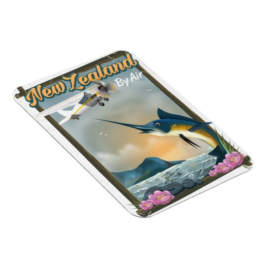 ニュージーランド魚釣り旅行ポスター マグネット (右側)