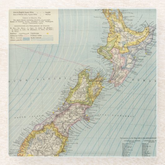 ニュージーランド4 ガラスコースター (正面)