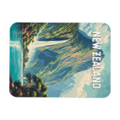 ニュージーランド イラスト 旅行 アート ヴィンテージ マグネット (横)