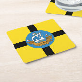 ニュージーランド・ウェリントン州旗 スクエアペーパーコースター (アングル)