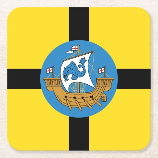 ニュージーランド・ウェリントン州旗 スクエアペーパーコースター (正面)