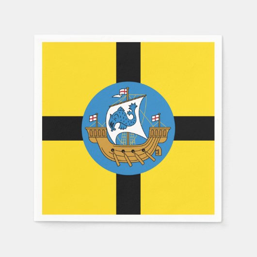 ニュージーランド・ウェリントン州旗 スタンダードカクテルナプキン (正面)