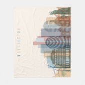 ニュージーランド·ウェリントン|シティスカイライン フリースブランケット (正面)