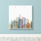 ニュージーランド・ウェリントン |スカイライン キャンバスプリント (インサイチュ (ウッドフロア))