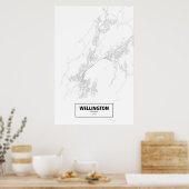 ニュージーランド、ウェリントン（黒の白） ポスター (キッチン)