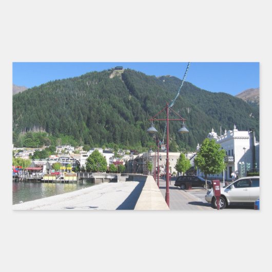 ニュージーランド、オタゴ、クイーンズタウン 長方形シール (正面)