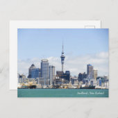 ニュージーランド、オークランド、シティスカイライン シーズンポストカード (正面/裏面)