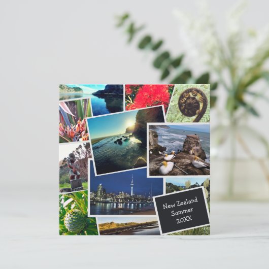 ニュージーランド オーダーメイド フォト コラージュ スクエア カード (スタンド正面)