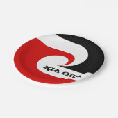 ニュージーランド、キアオラ&マオリ国旗/スポーツ，ラグビー ペーパープレート (アングル)