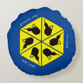 ニュージーランド、キウィバードアオテアロア諸島 ラウンドクッション (裏面)