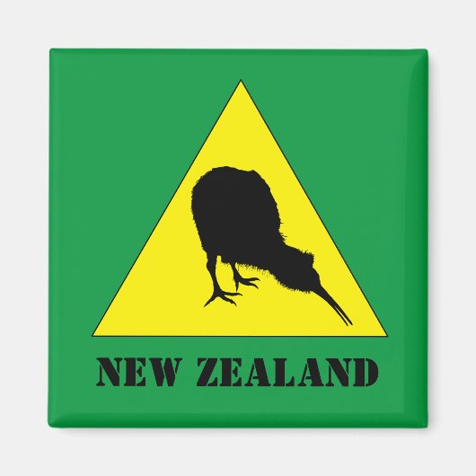 ニュージーランド、キウイバード&ノーゾーン飛んでいる/Aotearoa マグネット (正面)