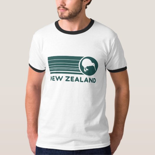 ニュージーランド キウイ ストライプ メンズTシャツ Tシャツ (正面)