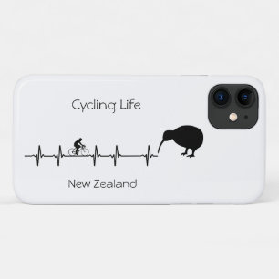 ニュージーランド サイクリング ハートビート キウイ 自転車 ギフト iPhone 11 ケース