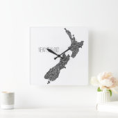 ニュージーランド スクエア壁時計 (ホーム)