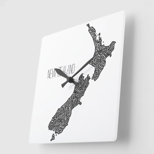 ニュージーランド スクエア壁時計 (傾斜)