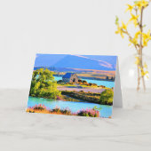 ニュージーランド·テカポ湖 カード (黄色い花)