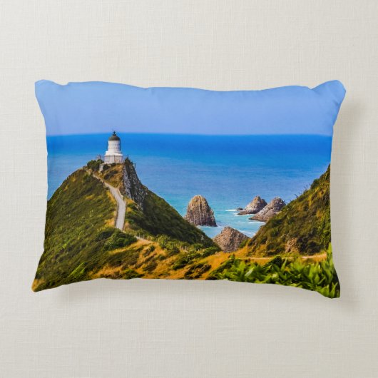 ニュージーランド，ニュージーランドポイント灯台 アクセントクッション (裏面)