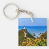 ニュージーランド，ニュージーランドポイント灯台 キーホルダー (正面)