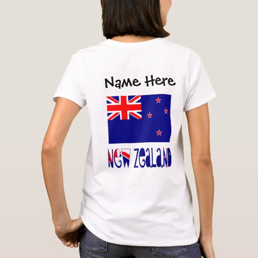 ニュージーランド ニュージーランド人 旗 カスタマイズ Tシャツ (裏面)