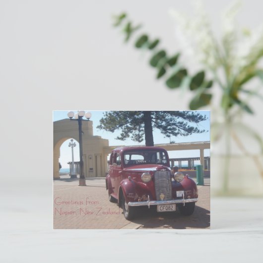 ニュージーランド,ネイピアからの挨拶 ポストカード (スタンド正面)