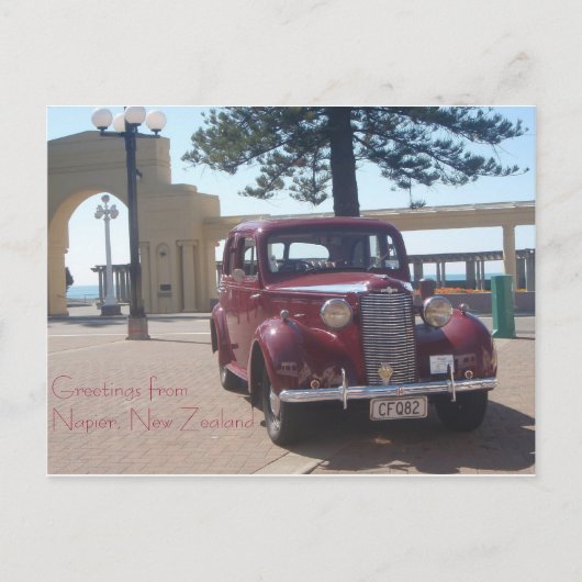 ニュージーランド,ネイピアからの挨拶 ポストカード (正面)