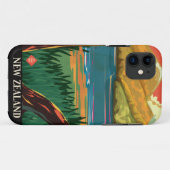 ニュージーランド ビンテージ 旅行ポスター Case-Mate iPhoneケース (裏面(横))