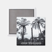 ニュージーランド、ファーンツリーフォレスト(冷蔵庫用マグネット) マグネット (正面/裏面)