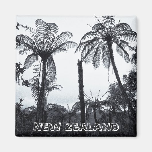 ニュージーランド、ファーンツリーフォレスト(冷蔵庫用マグネット) マグネット (正面)