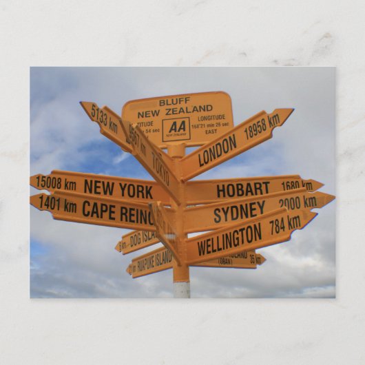 ニュージーランド，ブラフ ポストカード (正面)