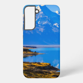 ニュージーランド プカキ湖に浮かぶクック山 SAMSUNG GALAXY S22+ケース