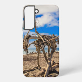 ニュージーランド、ホキティカビーチの流木アート SAMSUNG GALAXY S22+ケース