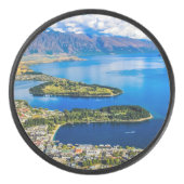 ニュージーランド、ボブのピークからクイーンズタウンを表示 アイスホッケーパック (正面)