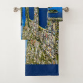 ニュージーランド、ボブのピークからクイーンズタウンを表示 バスタオルセット (インサイチュ)