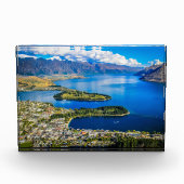 ニュージーランド、ボブのピークからクイーンズタウンを表示 フォトブロック (正面)