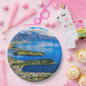 ニュージーランド、ボブのピークからクイーンズタウンを表示 ペーパープレート (パーティー)