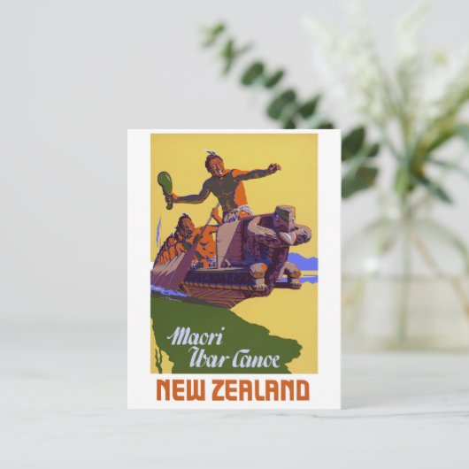 ニュージーランド ヴィンテージ トラベル ポスター 修復済み ポストカード (スタンド正面)