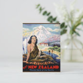 ニュージーランド ヴィンテージ トラベル ポスター 修復済み ポストカード (スタンド正面)