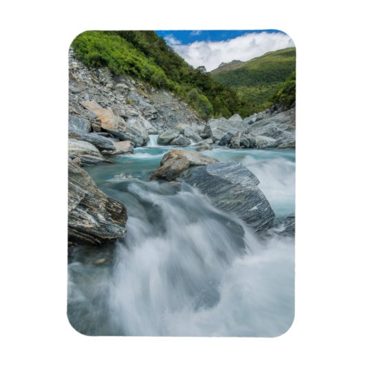 ニュージーランド、南の島、志望国山 マグネット (縦)