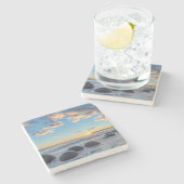 ニュージーランド、南島、モエラキ大きい石 ストーンコースター (横)