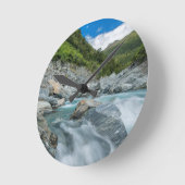 ニュージーランド、南島、志望山 ラウンド壁時計 (傾斜)