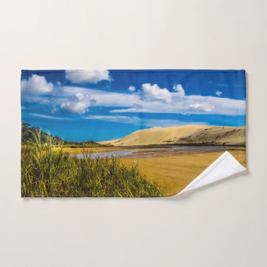 ニュージーランド、90マイルビーチ付近の流速 バスタオルセット (ハンドタオル)