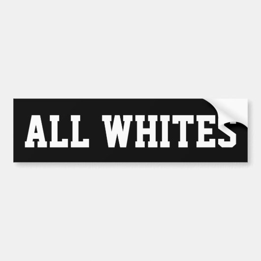 ニュージーランド「ALL WHITE」 バンパーステッカー (正面)