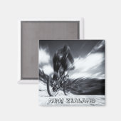 ニュージーランド、Cape Reinga BW (冷蔵庫用マグネット) マグネット (正面/裏面)