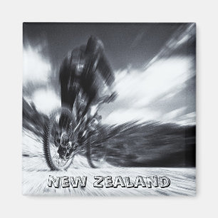 ニュージーランド、Cape Reinga BW (冷蔵庫用マグネット) マグネット