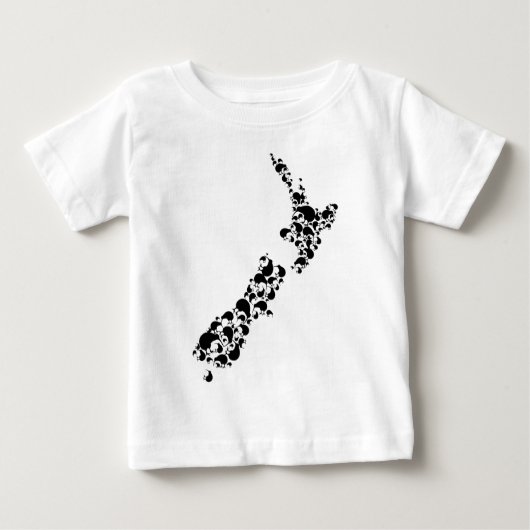 ニュージーランド – kiwisがいっぱい – ブラック ベビーTシャツ (正面)