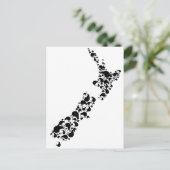 ニュージーランド – kiwisがいっぱい – ブラック ポストカード (スタンド正面)